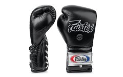 Боксерские перчатки на шнурке Fairtex BGL7 black 16 oz Боксерские перчатки на шнурке Fairtex BGL7 black 16 oz
