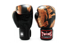 Боксерские перчатки TWINS FBGVL3-49 black brown 10 oz Боксерские перчатки TWINS FBGVL3-49 black brown 10 oz